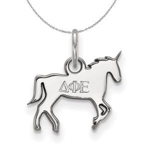 Sterling Silver Delta Phi Epsilon XS (Tiny) Pendant Necklace - 24 Inch
